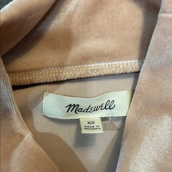 Madewell Velvet Turtleneck Top - Cream, size XS - Picture 2 of 4